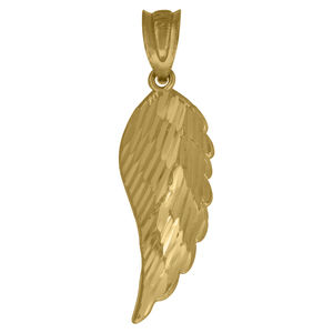 10kt 10k Yellow Gold Mens Women Diamond-Cut Angel Wing Charm Pendant